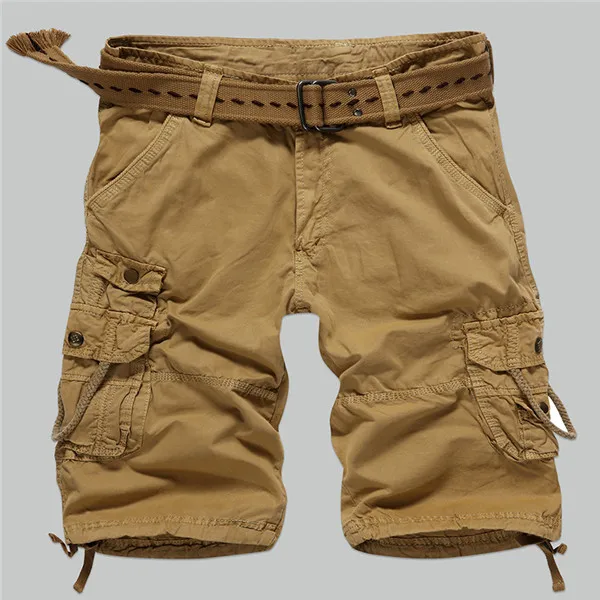 khaki Nian Jeep брендовая одежда мужские летние стиль сафари шорты сплошной цвет до колена длина 55 - Цвет: khaki
