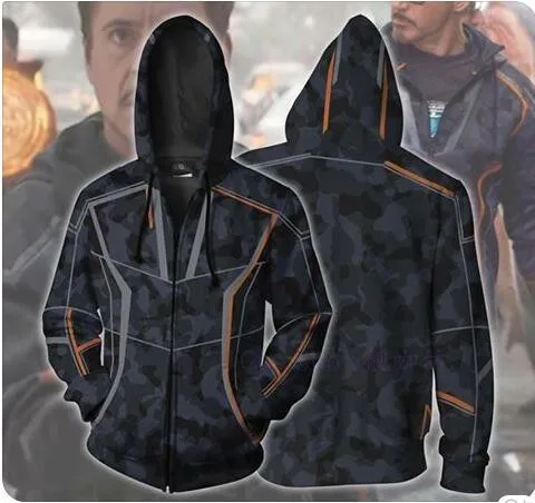 Avengers Endgame Quantum Realm Sweatshirt Jacket Advanced Tech Hoodie Cosplay Costumes 2019 new superhero Iron Man Hoodies suit
