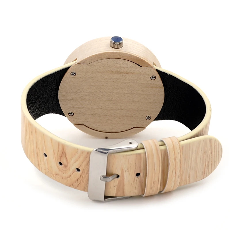 2017 Luxury Brand BOBO BIRD Watch Women Leather Band Wood Watches for Men and Women Wooden Wristwatches C-H12