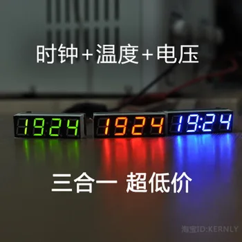 

by DHL or EMS 200pcs Led Electronic Clock Time+Temperature+Voltage For Car Electronic 12V/24V