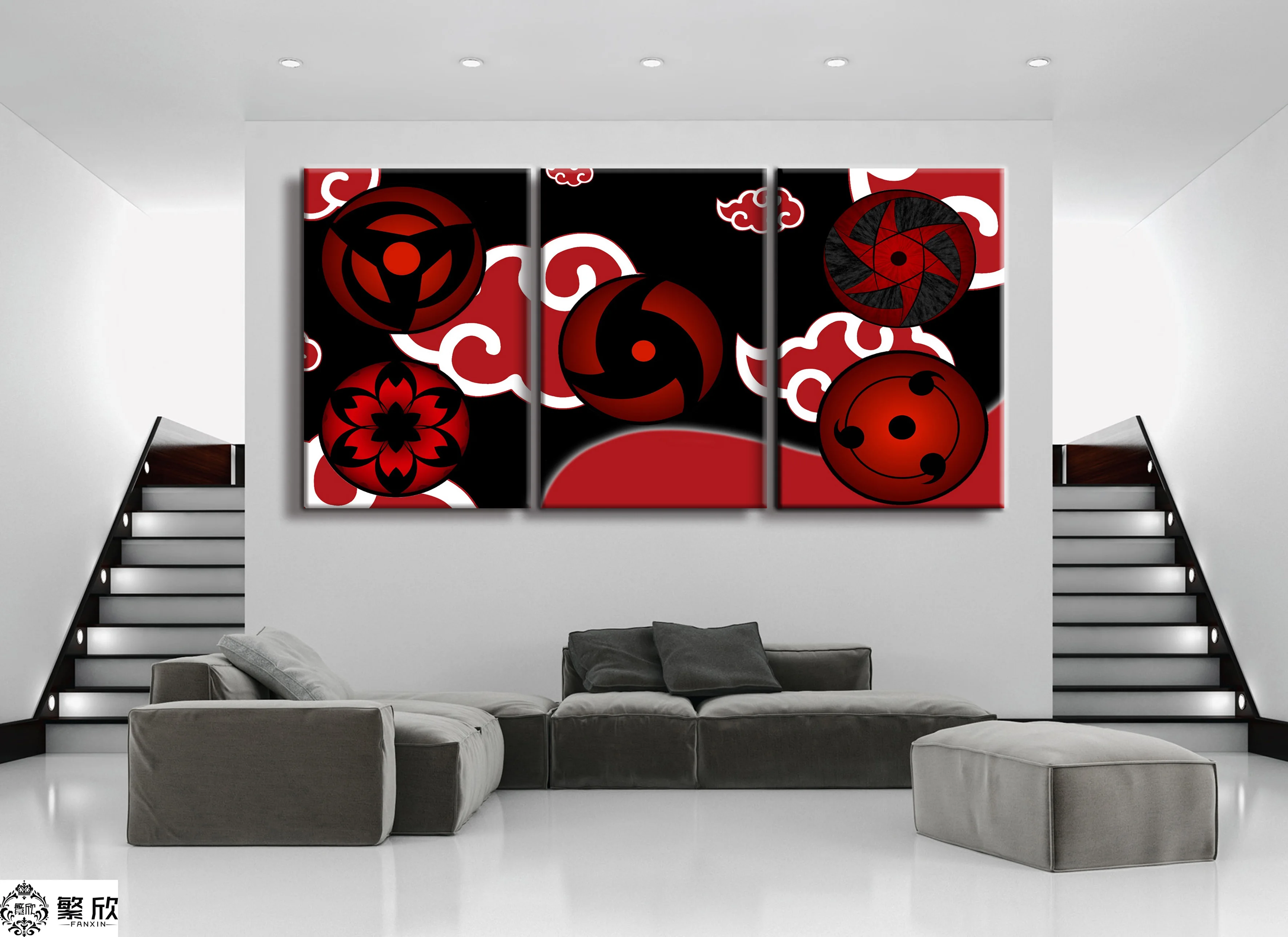 Waliicorners 3 Panel Naruto Sasuke Sharingan Anime Poster Canvas Printed Painting For Living Room Wall Art Decor Picture Artworks Poster 6