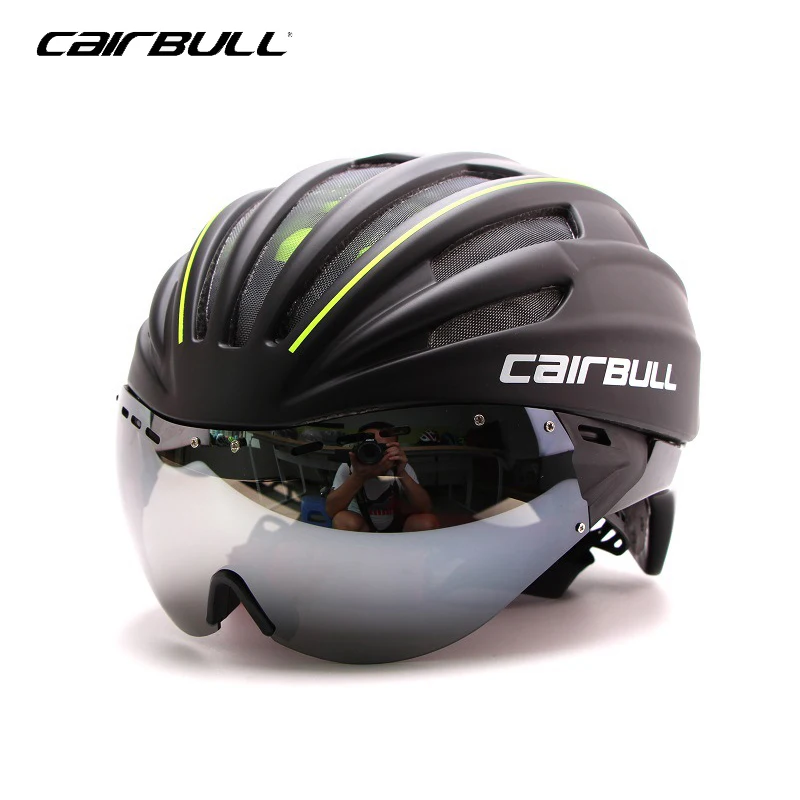 

Cairbull Cycling Helmet Speedairo Helmet Goggles bicycle Helmet Road MTB Bike EPS Aero Crystals Windproof Integrated bike Helmet