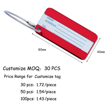 

Customized Tag Engrave Travel Tags Aluminium Alloy Luggage Tag Name Tag Wholesale Company Promotional Gifts