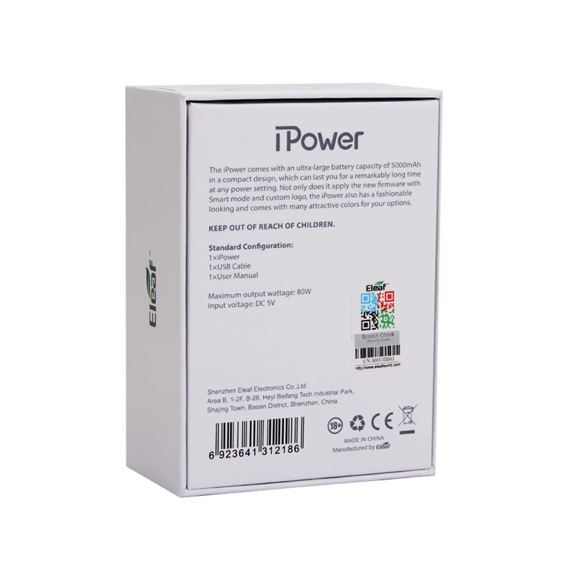 Новая цветная электронная сигарета Eleaf i Power iStick TC 80 Вт боксмод с аккумулятором 5000