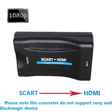 1080P HDMI to SCART /SCART to HDMI Video Audio Upscale Converter AV Signal Adapter HD Receiver TV DVD with US/EU Power Plug 1080P HDMI to SCART /SCART to HDMI Video Audio Upscale Converter AV Signal Adapter HD Receiver TV DVD with US/EU Power Plug