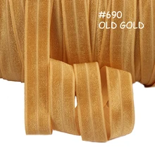 690 старый Золотой складной над эластичным рулоном ленты, 15 мм простой цвет foe для нижнего белья, 50 ярдов в цвет для каждой партии