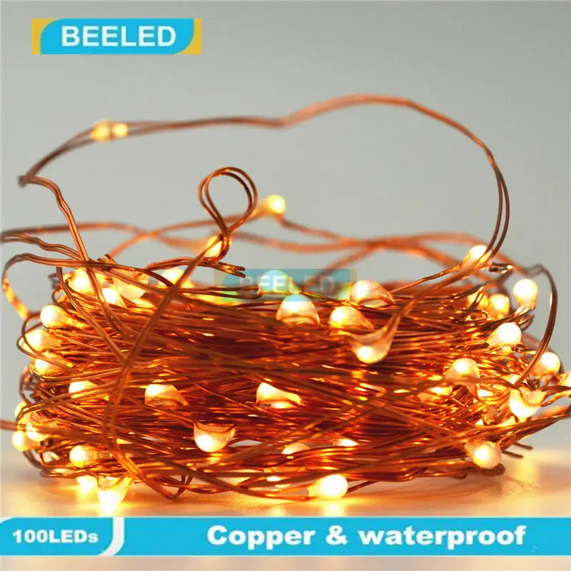 Flexible Copper LED Strip Lights Battery Powered Wire 10M 100 leds