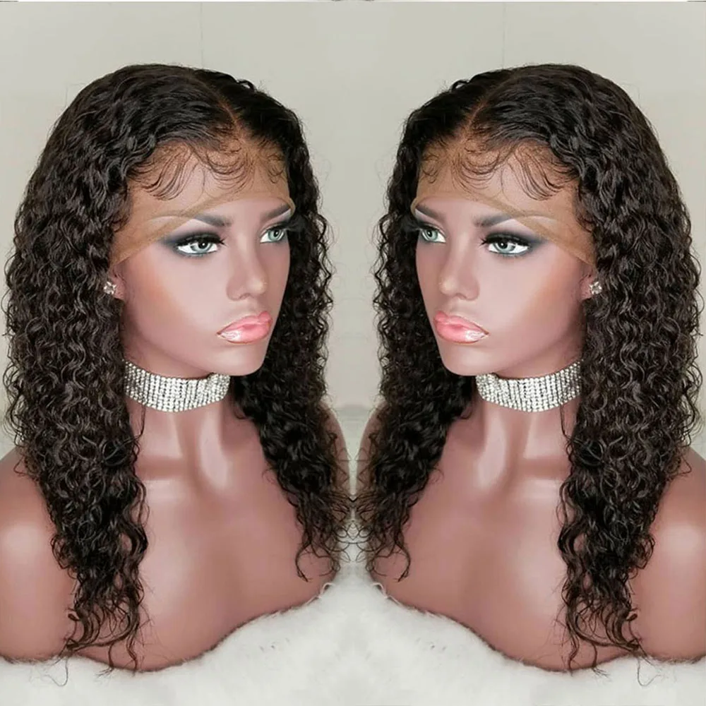 SimBeauty Brazilian Remy Hair 4*4 Silk Top Wig Lace Front Human Hair Wigs Preplucked Curly Human Hair Wig Full Lace Wigs FullEnd