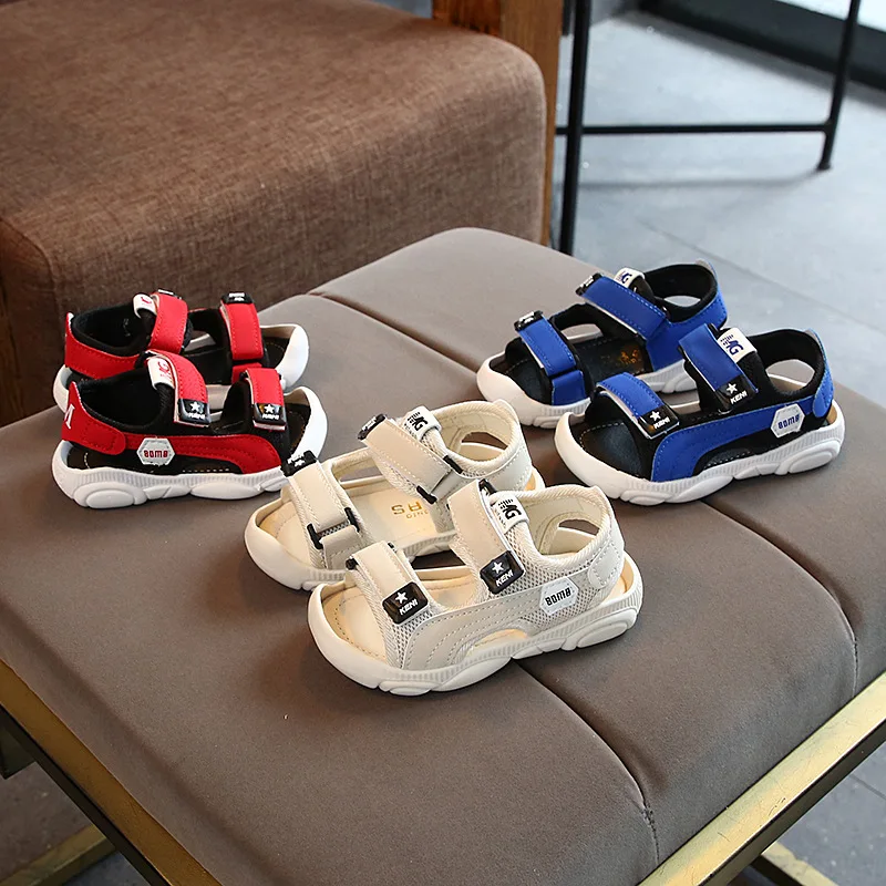 

2019 New Summer Kids Casual Sandals for Boys Shoes Soft Leather Sandals Baby Boys Prewalker Soft Sole Beach Sandals Non-slip