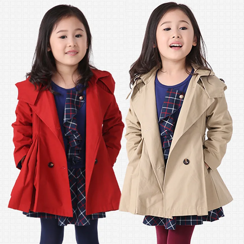 

Girls New fashion Spring autumn jacket children's clothing girl trench coat kids jacket girl coats Trench Wind Dust Outerwear