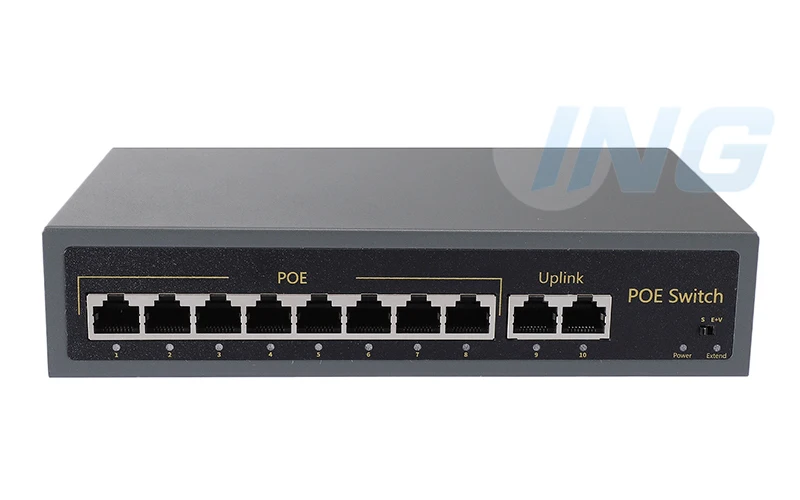8-Порты и разъёмы 10/100M+ 2-Порты и разъёмы 10/100/1000 м IEEE802.3af 120W 48V коммутатор питания через Ethernet Мощность over Ethernet для IP Камера Системы сетевой коммутатор