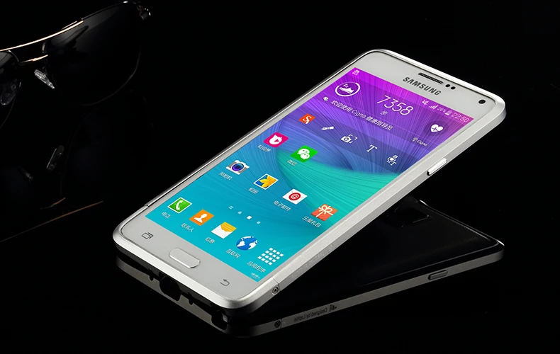 Роскошный Ультратонкий алюминиевый бампер Luphie для Samsung Galaxy Note 4 N910F N9100 + 2 пленки (1
