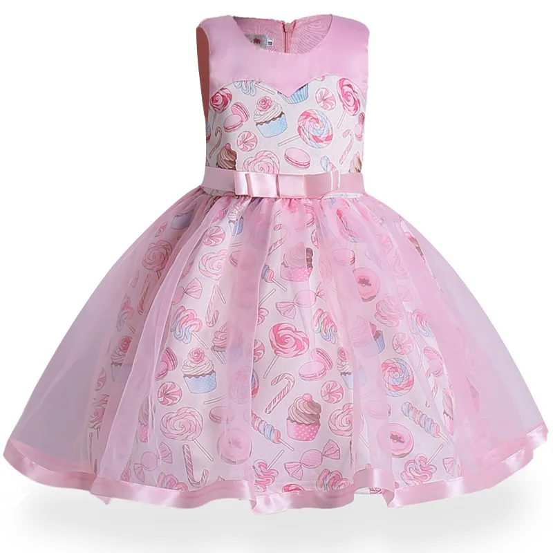 New Year Day Baby Girls dress ice cream print of Children's Dress Kids Party Wear Dress Girl Ceremony Vestido Christmas Clothes cheap baby dresses Dresses