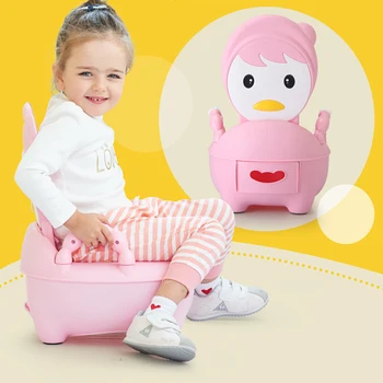 

Funny design Penguin Baby Potty For Children Plastic baby potties Lovely gift for kids For Free Potty Brush