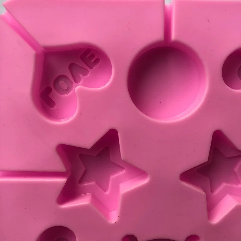 6 отверстий в форме сердца силиконовая форма для леденцов звезды шоколадная форма Jely конфеты мыло формы украшения торта выпечки инструменты с палочками