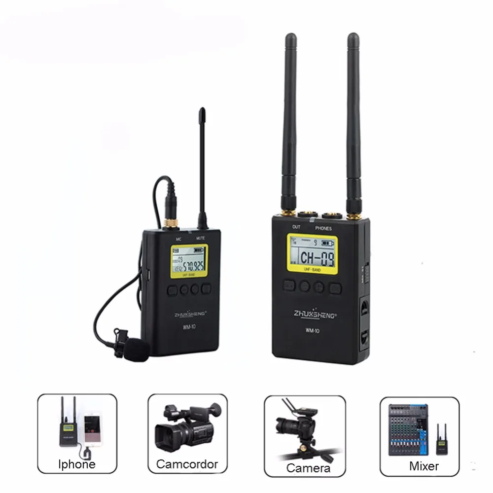 ZhuoSheng WM 9 Беспроводная система микрофона Lavalier с записью интервью отворотом