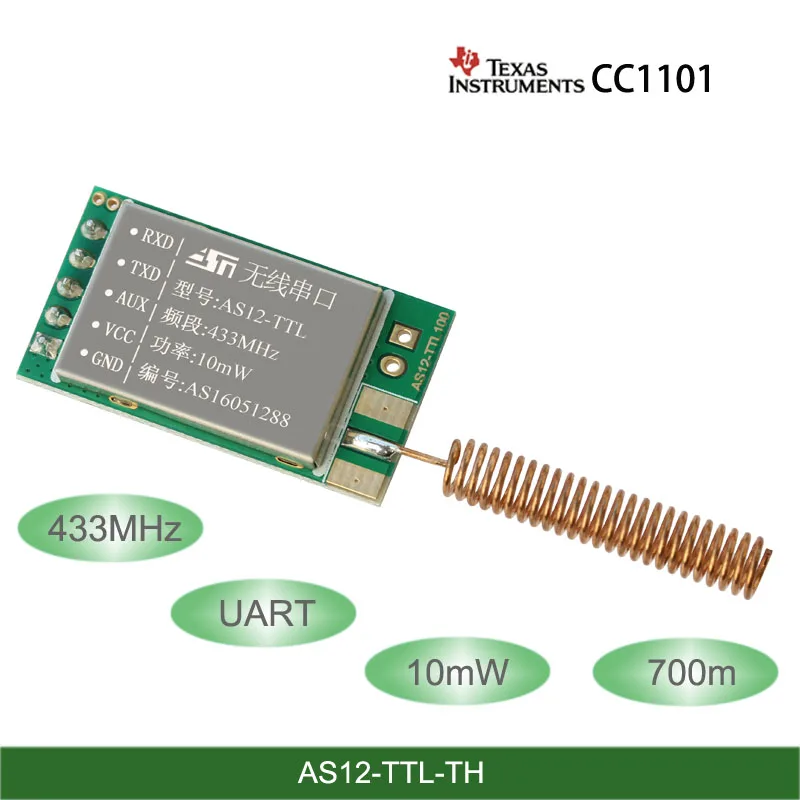 433 мГц Беспроводной модуль последовательного UART РФ 700-метровое расстояние CC1101 Беспроводной трансивер с весны антенны 256 каналов DIP