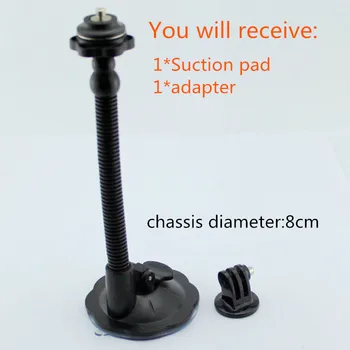 

Car suction pad flexional coiled pipe 1/4"screw adapter for gopro hero7 6 5 4 3+3 2 1 SJ4000 for xiaoyi automobile datarecorder