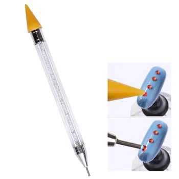 

2 Way Double Crystal Rhinestone Dotting Drill Dot Painting Point Pen Acrylic Nail Art Manicure Polish Tool DIY Kit Deco picker