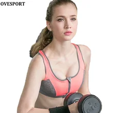 New Fashion Bra Women Leisure Bras Shockproof Zipped Padded Fitness Workout Comfortable Bra Clothes Tank Top