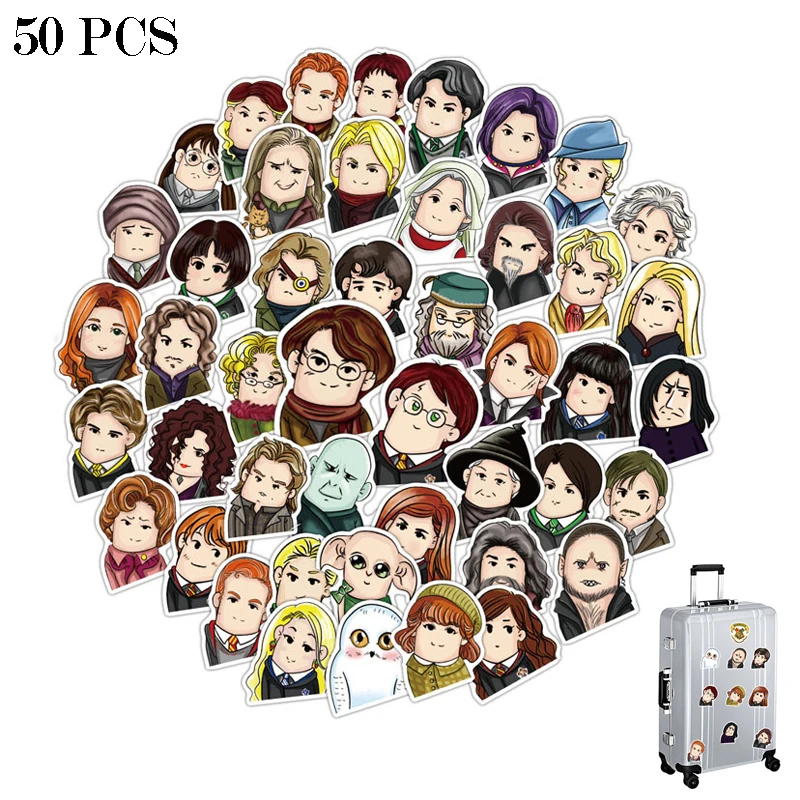

1/24/50pcsDifferent Images of Harri Potter Characters Stickers For Car Laptop Bicycle Motorcycle Notebook Waterproof Sticker
