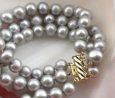 

Shipping >> fs rbt 7.5-8" 9-10MM NATURAL SOUTH SEA GRAY PEARL BRACELET 14K 3ROW