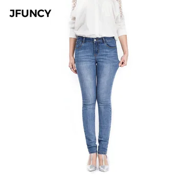 

JFUNCY Plus Size High Waist Skinny Jeans for Women 2019 New Casual Elastic Pencil Pants Female Slim Fit Bodycon Denim Trousers