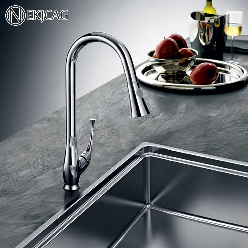 Kitchen Faucet Creative Porcelain Silver Single Handle Hand-Out Kitchen Faucet Single Hole Handle Rotating 360 Degree Faucet Kitchen Faucet Creative Porcelain Silver Single Handle Hand-Out Kitchen Faucet Single Hole Handle Rotating 360 Degree Faucet