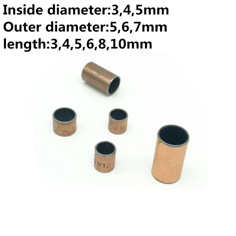 Flash Deal 50pcs SF-1 The Inside Diameter of 3 4 5 mm Self Lubricating Composite Bearing Bushing Sleeve SF1 Copper Sleeve Oilless Bushing