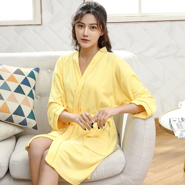 Bathrobes Women Robe Cotton Summer Thin Short Robe Female Sleepwear