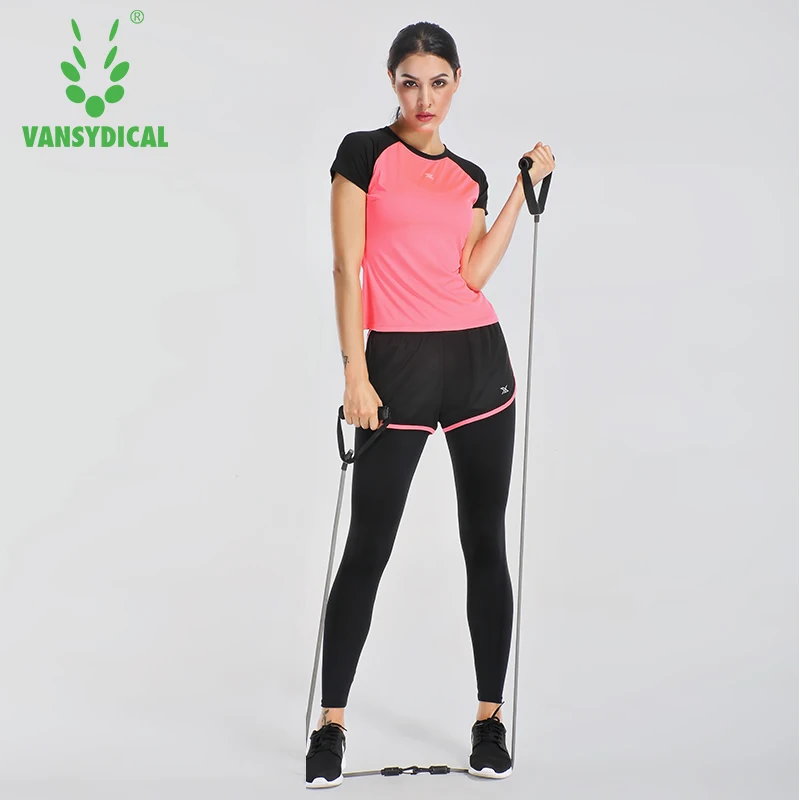 

Vansydical Gym Yoga Set Women's Jogging Sports Suits Running Sportswear Stretchy Fitness Training Workout Yoga Clothes 3XL