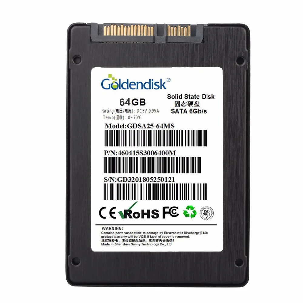 Goldendisk 2,5 ''SATA жесткий диск 3 ГБ/сек. твердотельный накопитель 64 ГБ дешевый ноутбук жесткие диски для промышленного материнская плата, управление ПК