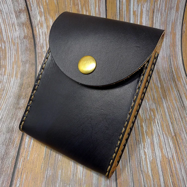 

Zippered Waist Bag Leather Waist Pack Hand-made on Belt Wallet Driver's License Case Card Holder Car Key Pouch Men SLBD-80-110