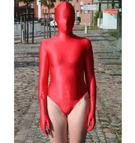 Взрослый красный с длинным рукавом унисекс сексуальный слитный купальник для вечеринок спандекс лайкра Хэллоуин косплей Zentai комбинезон на заказ