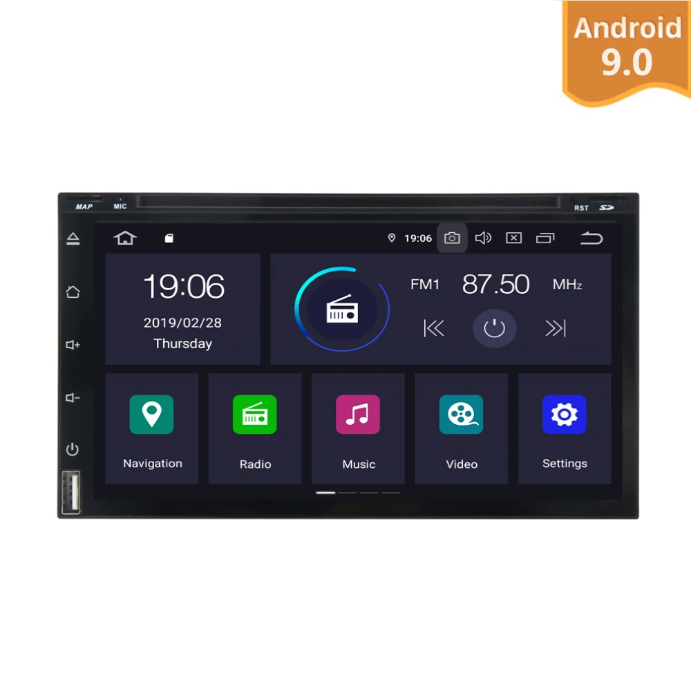 Автомобильная Мультимедийная система Android 9 0 2 Din GPS Navi PX6 встроенный DSP IPS экран 4 Гб