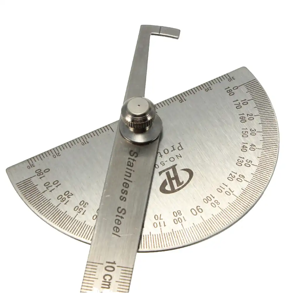Stainless Steel Protractor Angle Finder Arm Measuring Round Head