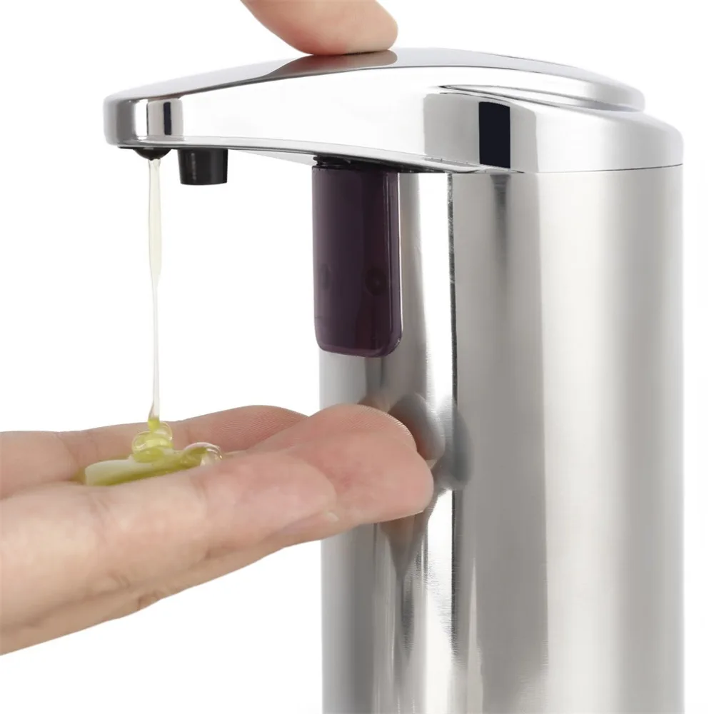 

2016 280ml Automatic Sensor Soap Dispenser Base Wall Mounted Stainless Steel Touch-free Sanitizer Dispenser For Kitchen Bathroom