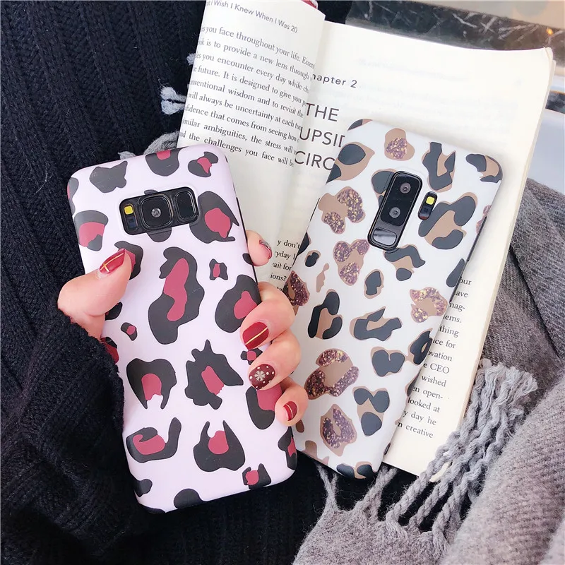 

Fashion Glitter Bling leopard Soft Phone Case for Samsung Galaxy S10 S8 S9 Plus S10E lite Pink Cover For Galaxy note 8 9 cover