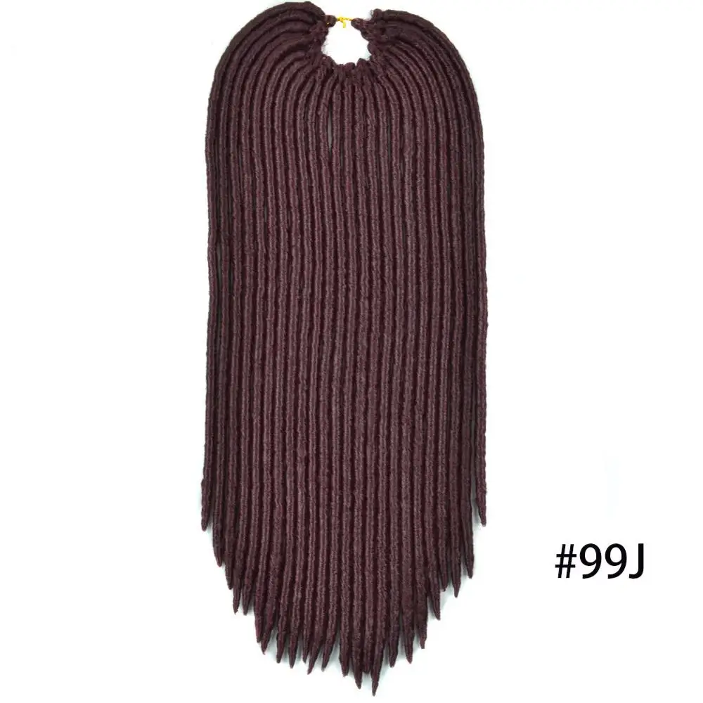 Синтетические чистые цветные косички для вязания крючком, 1" 24 пряди/упаковка, высокотемпературный волоконный замок, плетение, наращивание волос - Цвет: # 99J