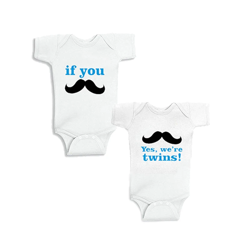 YSCULBUTOL If you усы yes we're twins/одежда для малышей рубашки-боди близнецов одинаковые