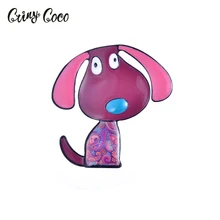 Cring Coco Dog Brooch Enamel Brooches Men Women Suits Dress Hat Collar Brooch Pins Animal Fashion Jewelry Scarf Buckle Gift crystal enamel green gecko brooches lizard brooch pins animal corsage chameleon scarf buckle
