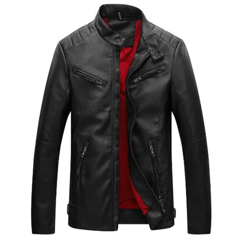 LUO XIU 3XL мужские толстые теплые зимние куртки из искусственной кожи с флисовой