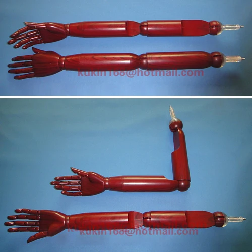 Red color of mannequin display arm, Flexible joints of female mannequin