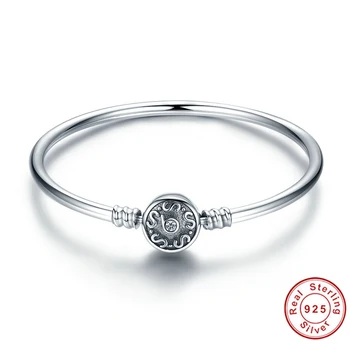 

Authentic 100% 925 Sterling Silver Classical Silver S Pave Vintage Snake Chain Bangle & Bracelet for women / men Luxury Jewelry