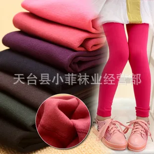 Autumn Winter Brushed Velvet Pantyhose Children Leggings Thick Warm