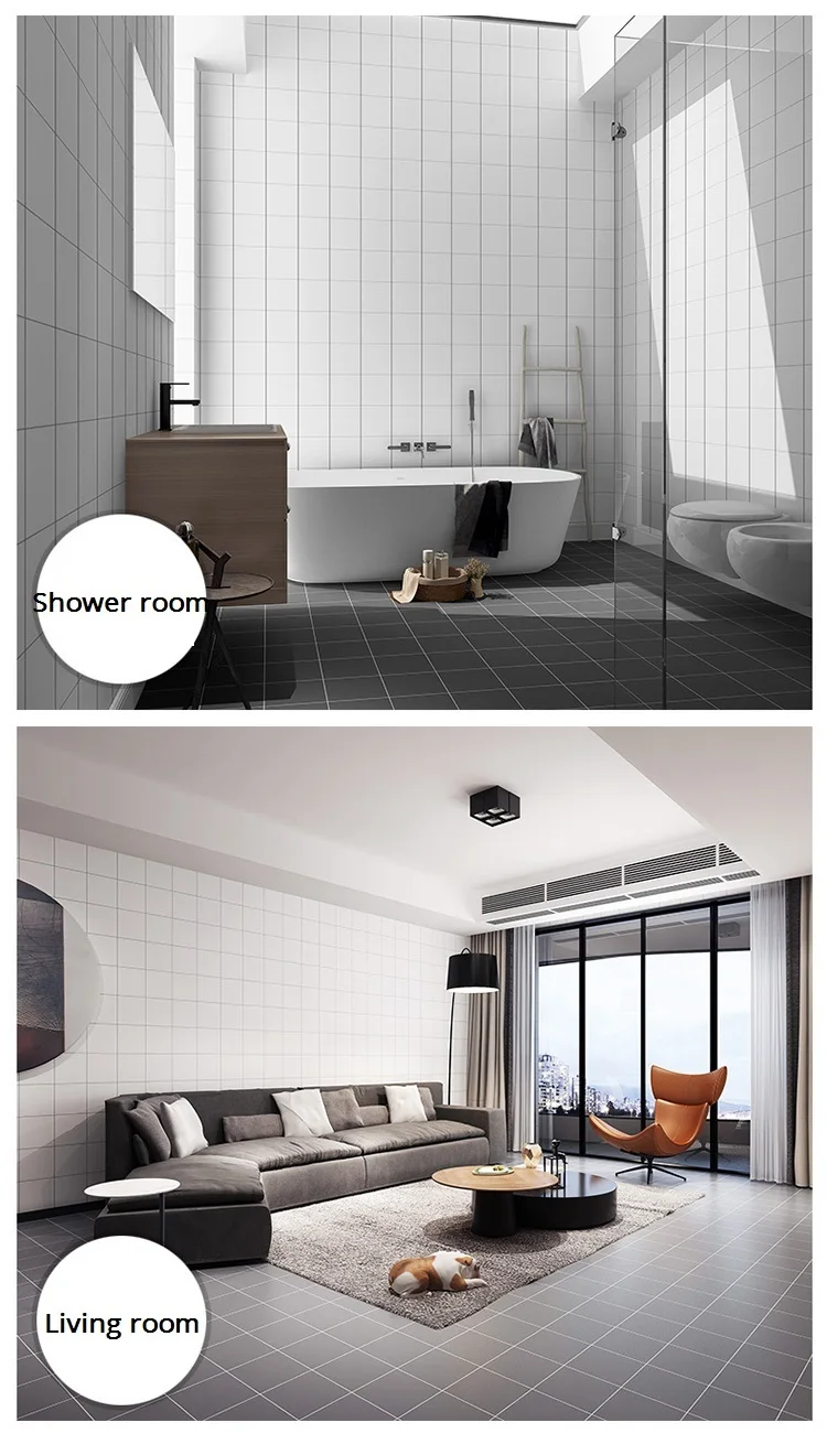 Утолщенные современные просто черные шестигранные водонепроницаемые самоклеющиеся плитки обои Мода Ванная комната Кухня ПВХ решетки стикер на стену