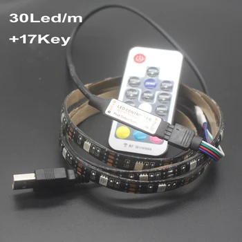 

DC 5V USB LED Strip 5050 Waterproof RGB LED Light Flexible 50CM 1M 2M add 3 17 24Key Remote For TV Background Lighting