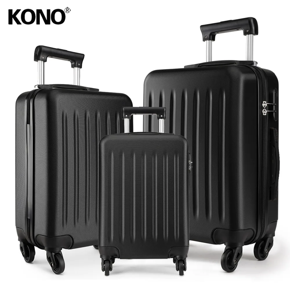 KONO Suitcase Rolling Hand Luggage 4 Wheels Spinner Trolley Case Carry
