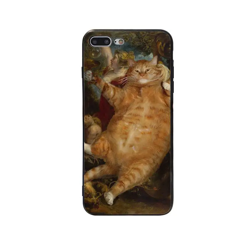 Babaite Забавный чехол для телефона Leonardo da Vinci Mona Lisa Pat Cat для Apple iPhone 8 7 6 6S Plus X XS MAX 5 5S SE XR Чехол для мобильного телефона s