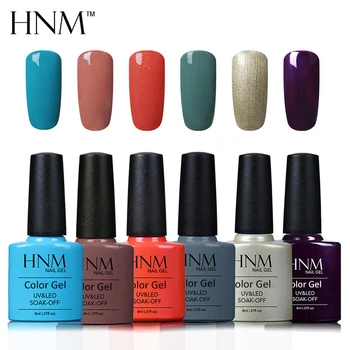 

HNM 8ML 6pcs/lot Nail Polish Kit Soak Off UV Lak Gelpolish Nail Set Glue Vernis Semi Permanent Nail Art Set for Tool Gelpolish